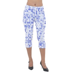 Blockchain Cryptography Lightweight Velour Capri Leggings  by Pakrebo