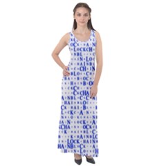 Blockchain Cryptography Sleeveless Velour Maxi Dress