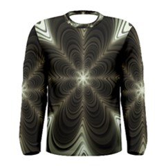 Fractal Silver Waves Texture Men s Long Sleeve Tee by Pakrebo