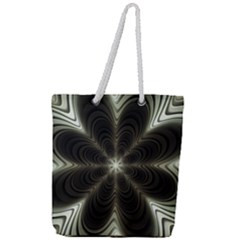 Fractal Silver Waves Texture Full Print Rope Handle Tote (large) by Pakrebo