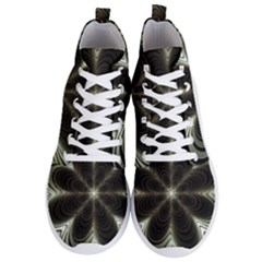 Fractal Silver Waves Texture Men s Lightweight High Top Sneakers