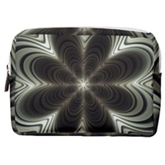 Fractal Silver Waves Texture Make Up Pouch (medium)