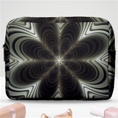 Fractal Silver Waves Texture Make Up Pouch (large) by Pakrebo