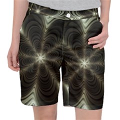 Fractal Silver Waves Texture Pocket Shorts