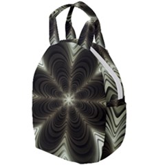 Fractal Silver Waves Texture Travel Backpacks