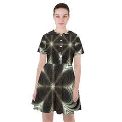 Fractal Silver Waves Texture Sailor Dress