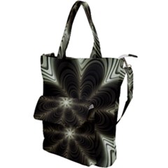 Fractal Silver Waves Texture Shoulder Tote Bag