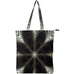 Fractal Silver Waves Texture Double Zip Up Tote Bag by Pakrebo