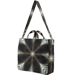 Fractal Silver Waves Texture Square Shoulder Tote Bag