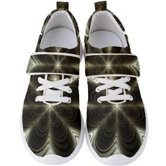 Fractal Silver Waves Texture Men s Velcro Strap Shoes