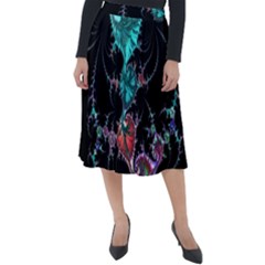 Fractal Colorful Abstract Aesthetic Classic Velour Midi Skirt 