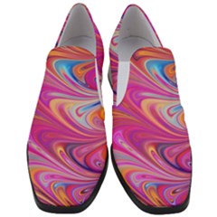 Seamless Digital Tile Texture Slip On Heel Loafers