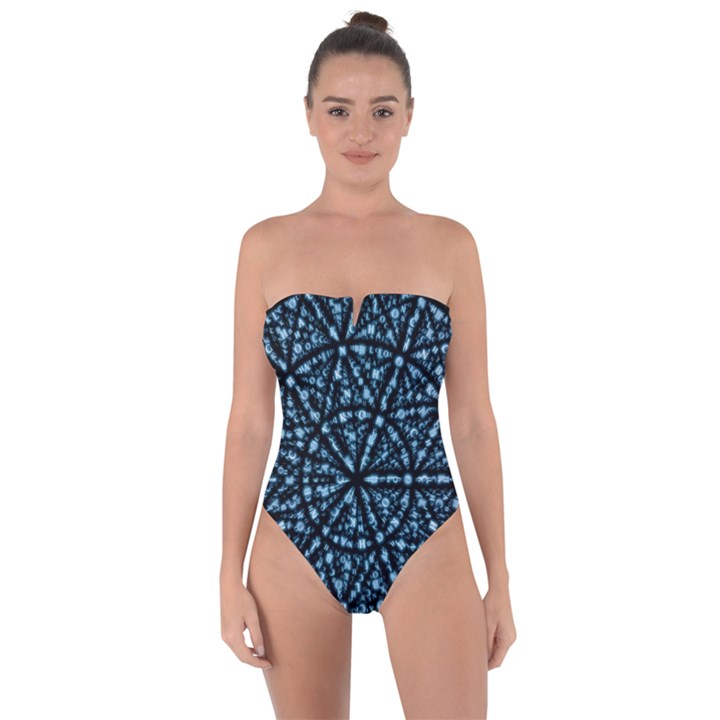 Blockchain Cryptography Tie Back One Piece Swimsuit