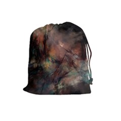 Abstract Fractal Digital Backdrop Drawstring Pouch (large) by Pakrebo