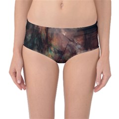 Abstract Fractal Digital Backdrop Mid-waist Bikini Bottoms by Pakrebo