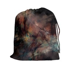 Abstract Fractal Digital Backdrop Drawstring Pouch (xxl) by Pakrebo