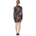 Abstract Fractal Digital Backdrop V-neck Bodycon Long Sleeve Dress View2