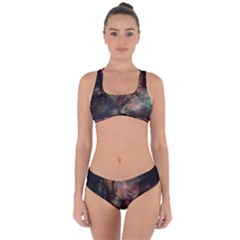 Abstract Fractal Digital Backdrop Criss Cross Bikini Set by Pakrebo