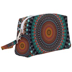 Ornament Circle Picture Colorful Wristlet Pouch Bag (large)