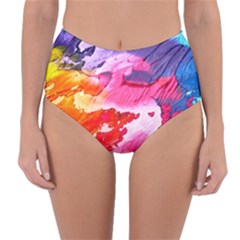 Abstract Art Background Paint Reversible High-waist Bikini Bottoms by Pakrebo