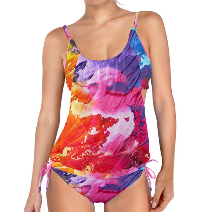 Abstract Art Background Paint Tankini Set