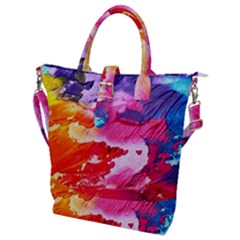 Abstract Art Background Paint Buckle Top Tote Bag by Pakrebo