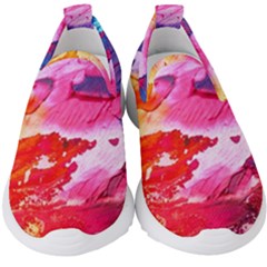 Abstract Art Background Paint Kids  Slip On Sneakers