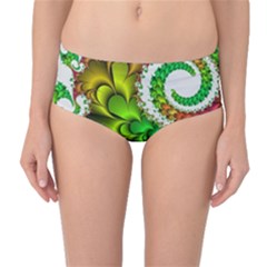 Fractal Abstract Aesthetic Pattern Mid-waist Bikini Bottoms by Pakrebo