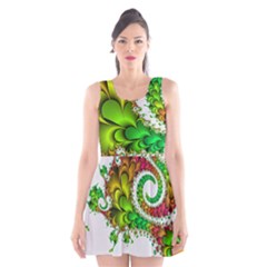 Fractal Abstract Aesthetic Pattern Scoop Neck Skater Dress by Pakrebo