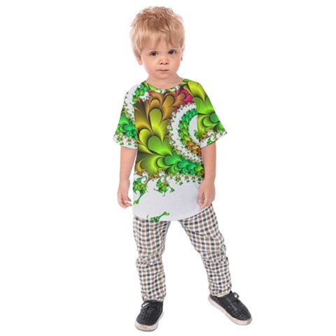 Fractal Abstract Aesthetic Pattern Kids  Raglan Tee by Pakrebo