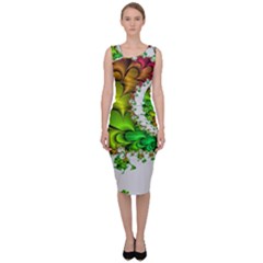 Fractal Abstract Aesthetic Pattern Sleeveless Pencil Dress