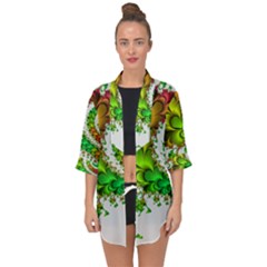 Fractal Abstract Aesthetic Pattern Open Front Chiffon Kimono by Pakrebo