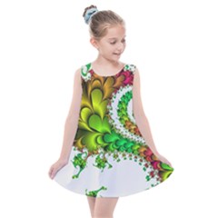 Fractal Abstract Aesthetic Pattern Kids  Summer Dress by Pakrebo