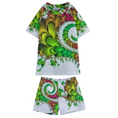 Fractal Abstract Aesthetic Pattern Kids  Swim Tee And Shorts Set by Pakrebo