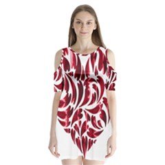 Abstract Geometric Art Fractal Shoulder Cutout Velvet One Piece by Pakrebo