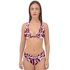 Abstract Geometric Art Fractal Double Strap Halter Bikini Set by Pakrebo