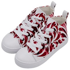 Abstract Geometric Art Fractal Kids  Mid-top Canvas Sneakers by Pakrebo