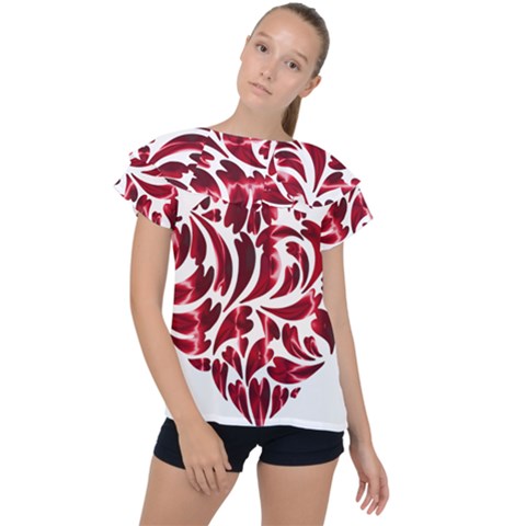 Abstract Geometric Art Fractal Ruffle Collar Chiffon Blouse by Pakrebo