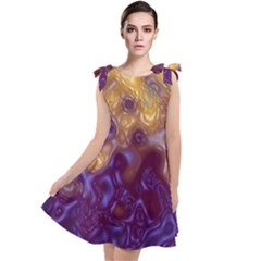 Fractal Rendering Background Tie Up Tunic Dress