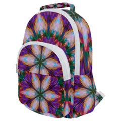 Seamless Abstract Colorful Tile Rounded Multi Pocket Backpack