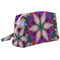 Seamless Abstract Colorful Tile Wristlet Pouch Bag (large)