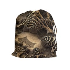 Fractal Bones Cave Fossil Render Drawstring Pouch (xl)