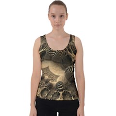 Fractal Bones Cave Fossil Render Velvet Tank Top by Pakrebo