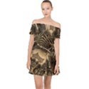 Fractal Bones Cave Fossil Render Off Shoulder Chiffon Dress View1