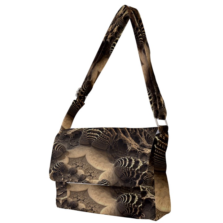 Fractal Bones Cave Fossil Render Full Print Messenger Bag