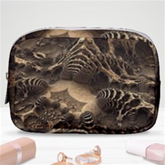 Fractal Bones Cave Fossil Render Make Up Pouch (small) by Pakrebo