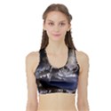 Mountains Moon Earth Space Sports Bra with Border View1