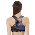 Mountains Moon Earth Space Sports Bra with Border View2