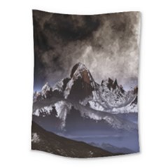 Mountains Moon Earth Space Medium Tapestry by Pakrebo