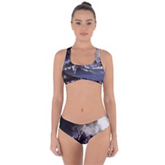 Mountains Moon Earth Space Criss Cross Bikini Set